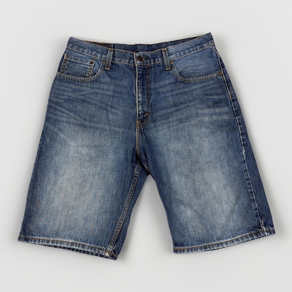 Levi's 569 Loose Straight Denim Shorts Mens 34 Blue Medium Wash Relaxed Jean